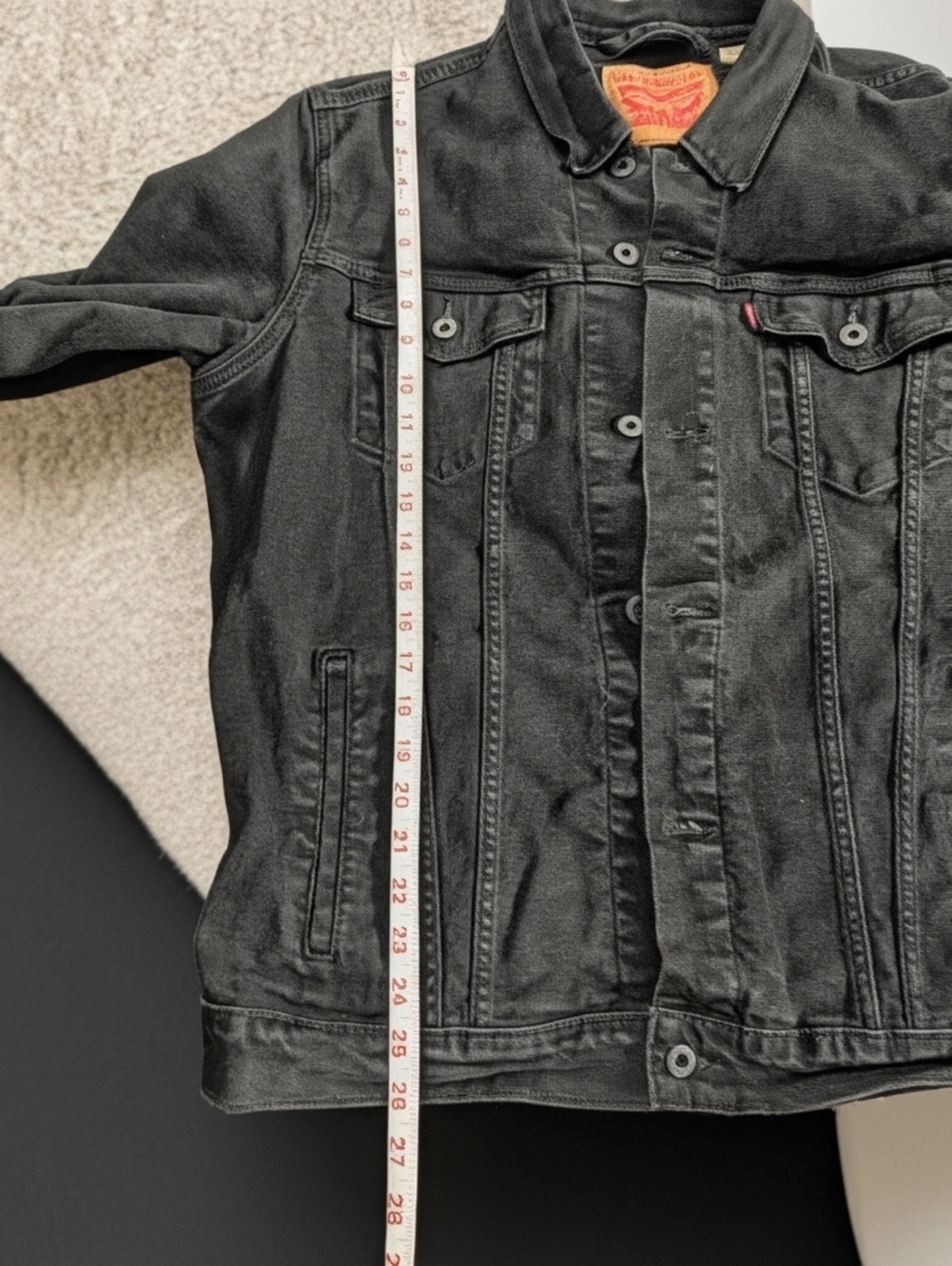Levi Strauss & Co. Black Trucker Denim Jacket Men’s XL 42″ Chest Pockets