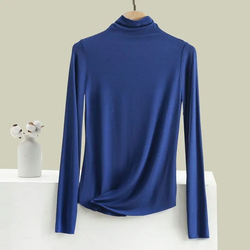 Hot Sale Womens Fashion hot tops High Neck T Shirt Undershirt Long Sleeve