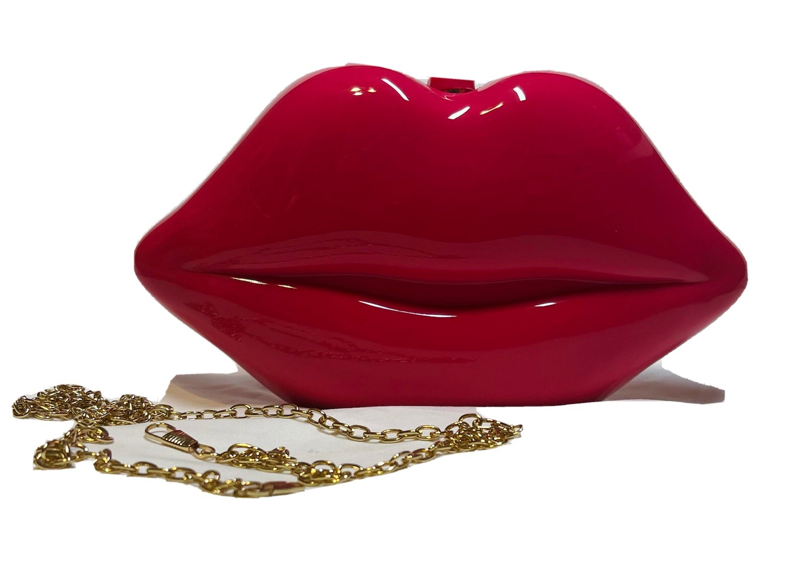 Hot Pink novelty lips purse (approx Size: 9.45×5.12×2.36 In)
