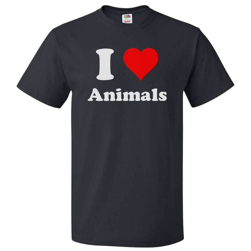 I Love Animals T shirt I Heart Animals Tee