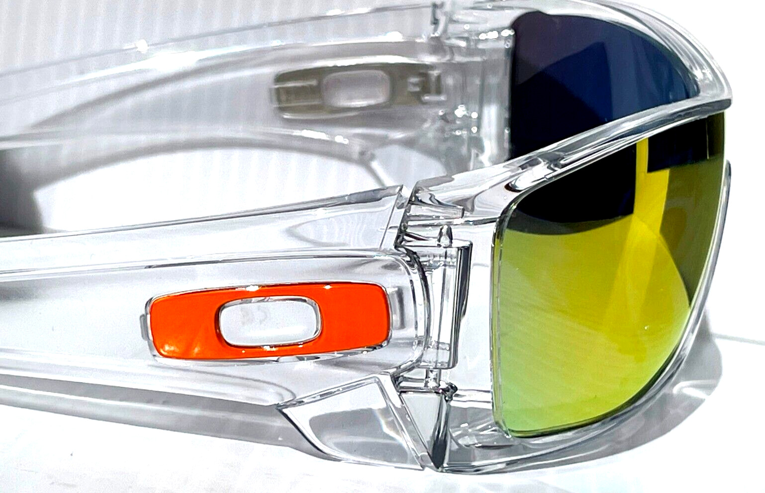 NEW Oakley BATWOLF Clear Orange Icon POLARIZED Spectra Ruby Lens Sunglass 9101
