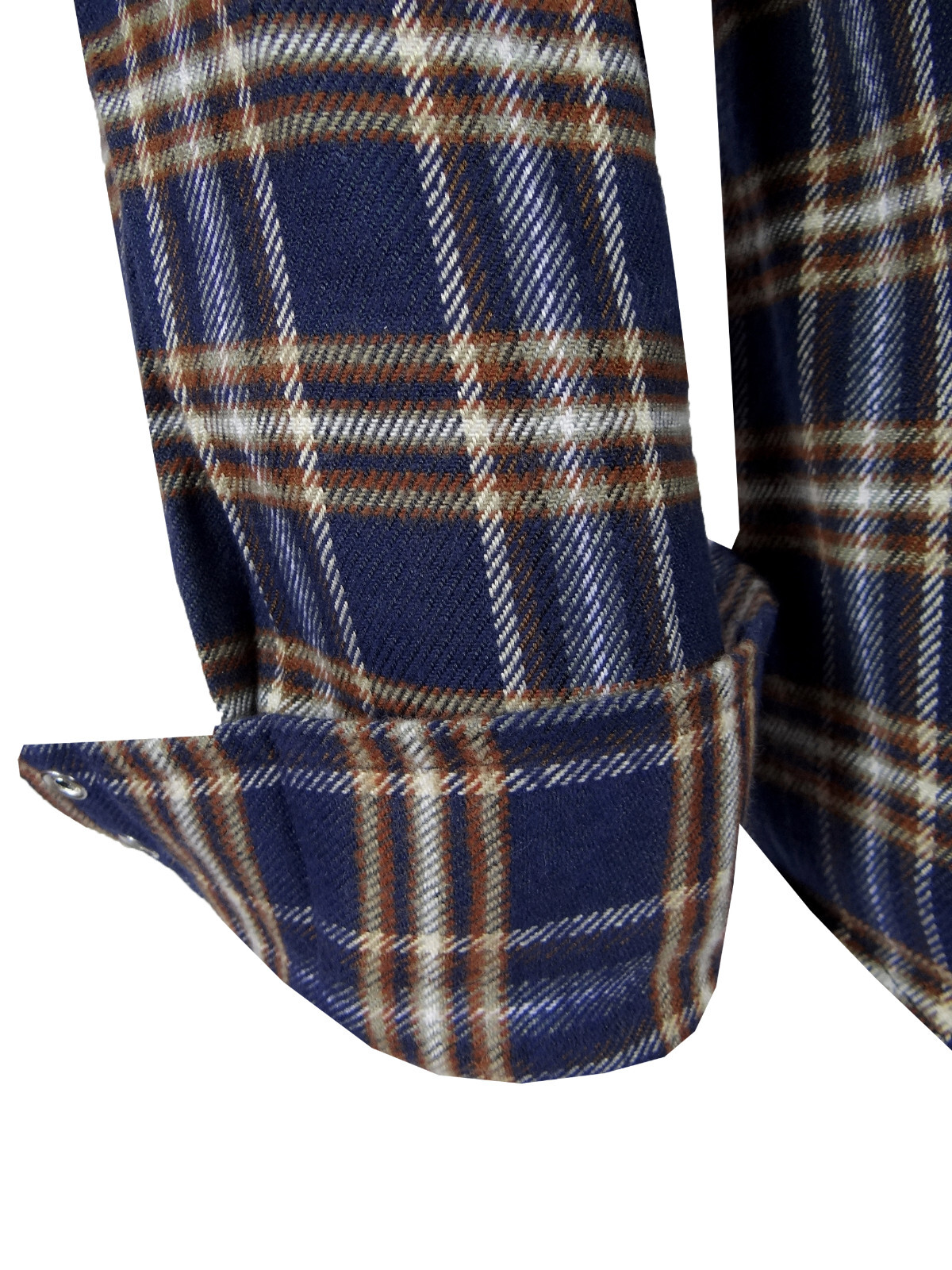 Workwear Thick Flannel Plaid Shirt Mens Rugged Brawny Snap Flap Pockets Western