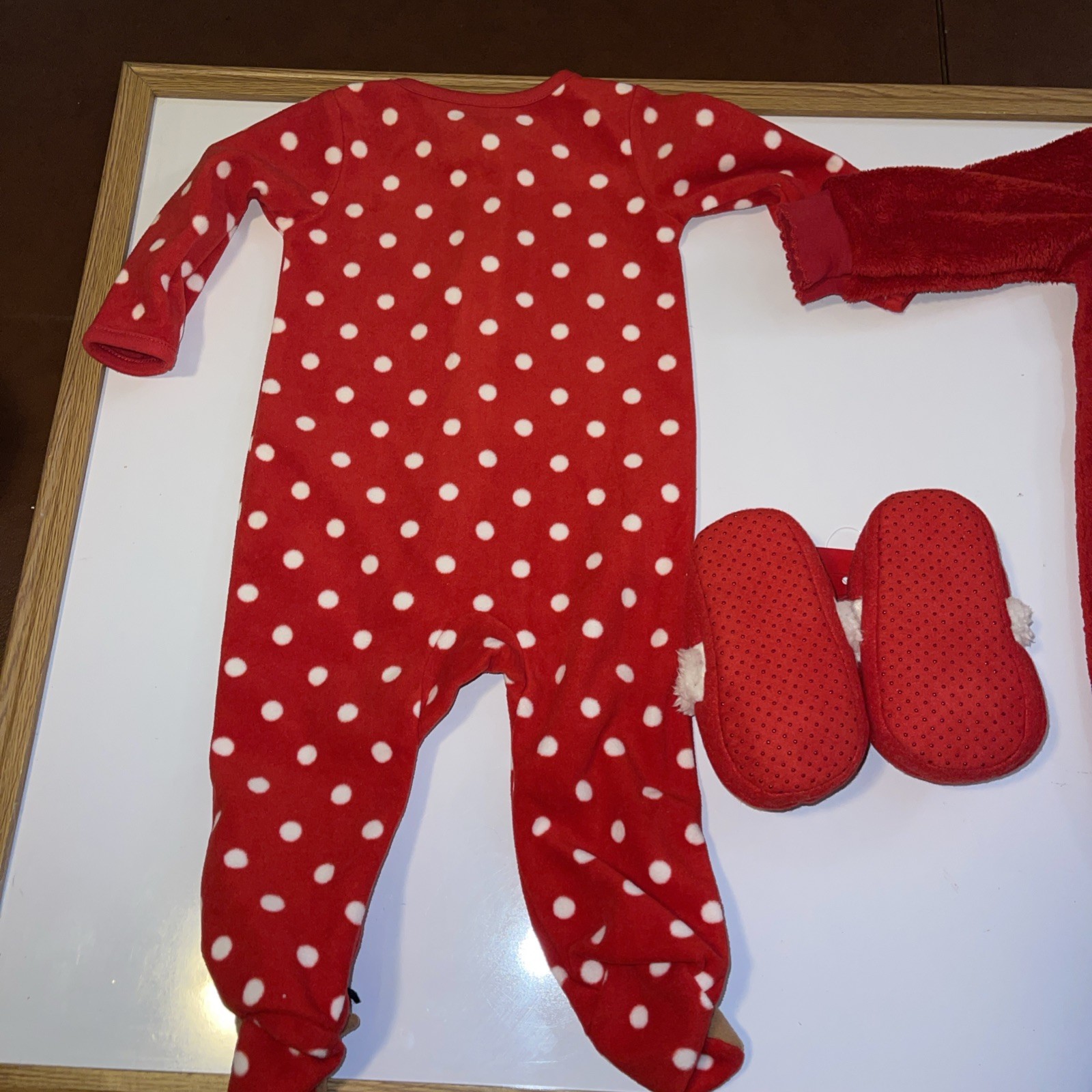 2 Baby Christmas Reindeer Outfits & Ho Ho (NWT Slippers)9-12 Months