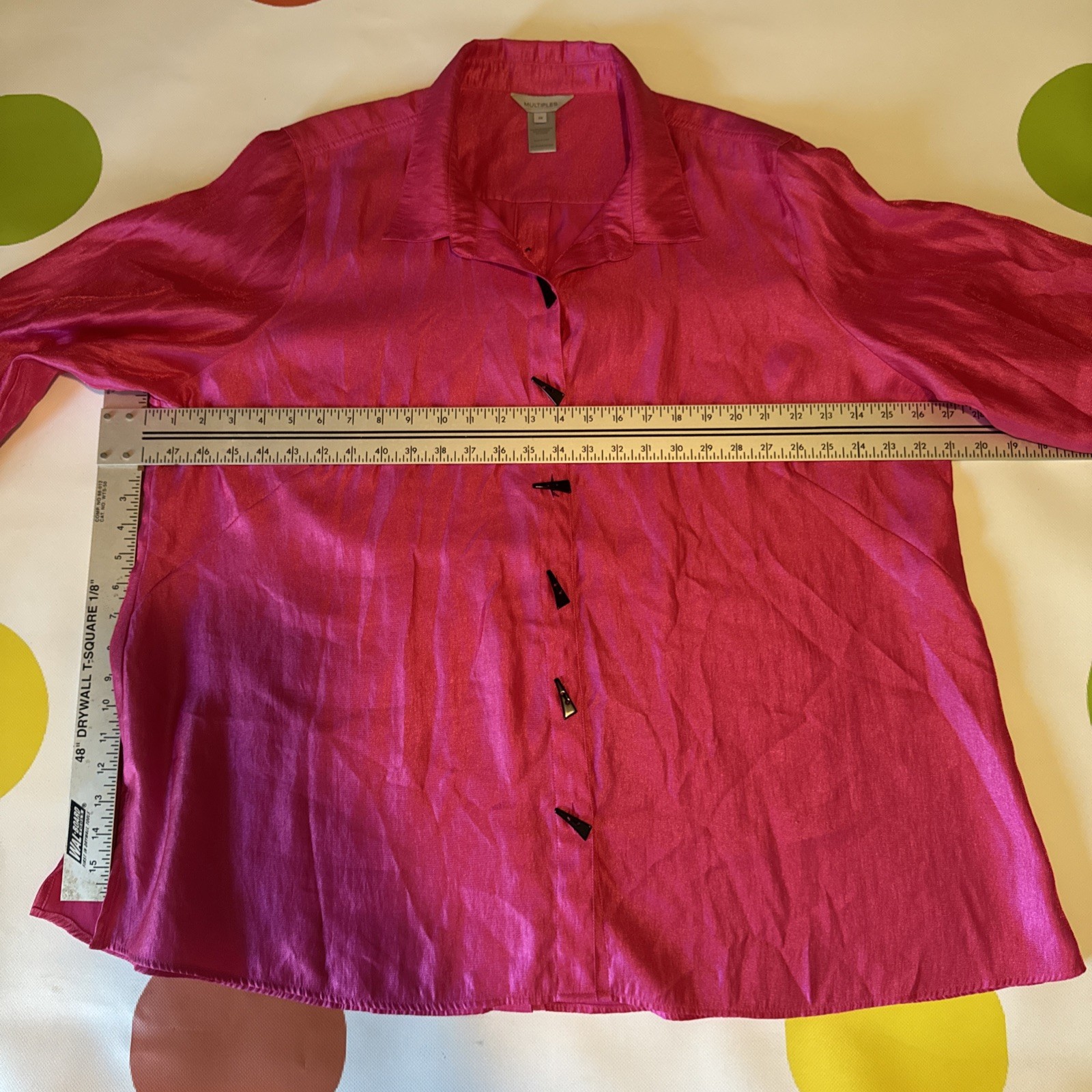 EUC Multiples Brand Plus Women’s Shackedt Jacket Shirt 2x Pink Fuschia Toggle