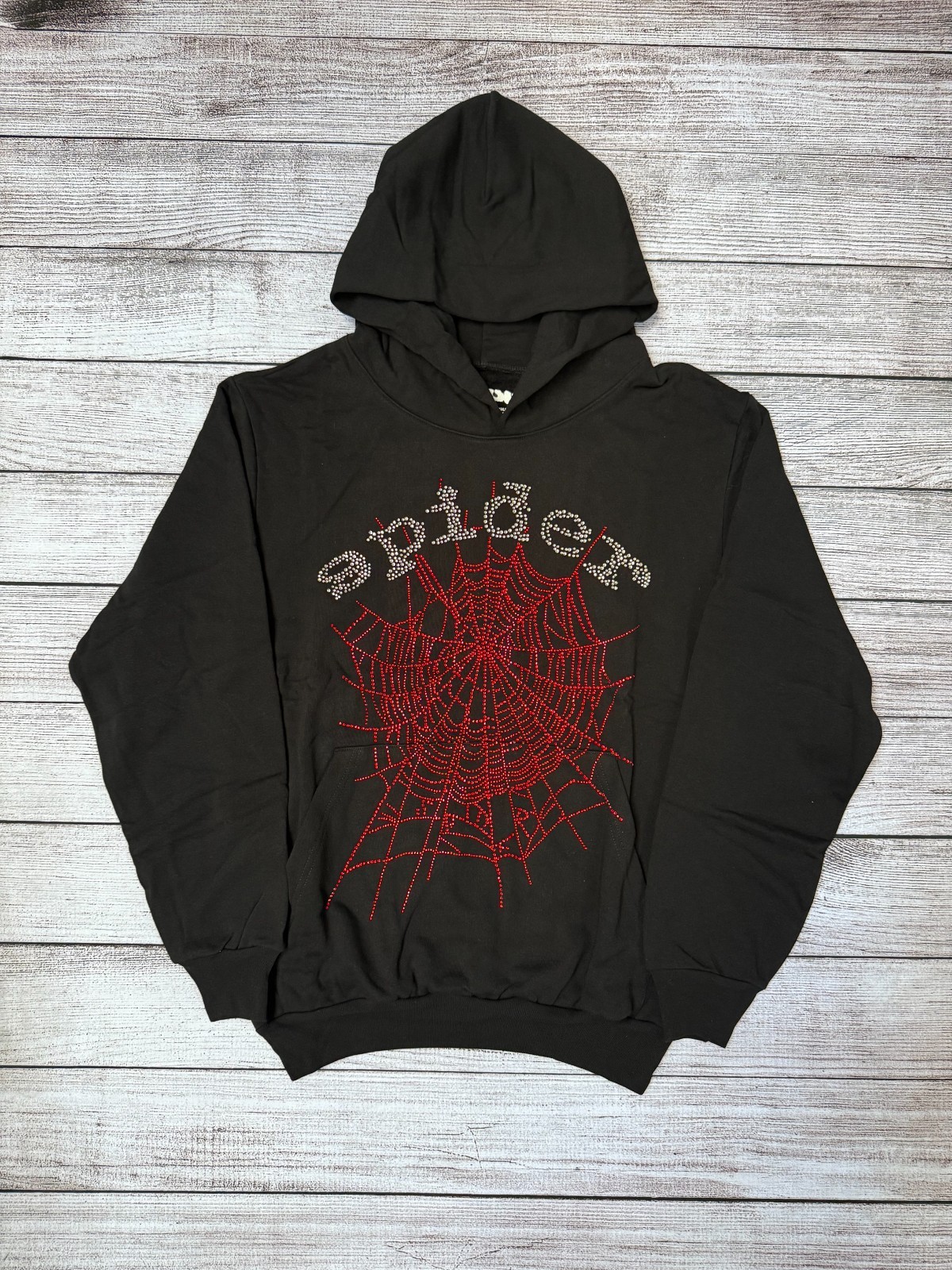 *BRAND NEW* Spider Worldwide Rhinestone Black Hoodie – Ready To Ship (Size M)