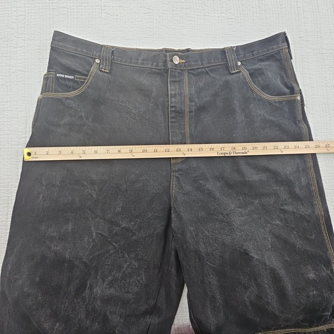 GodBody Denim Carpenter Shorts Men’s 42 Black 13.5″ Inseam EUC Made in Russia