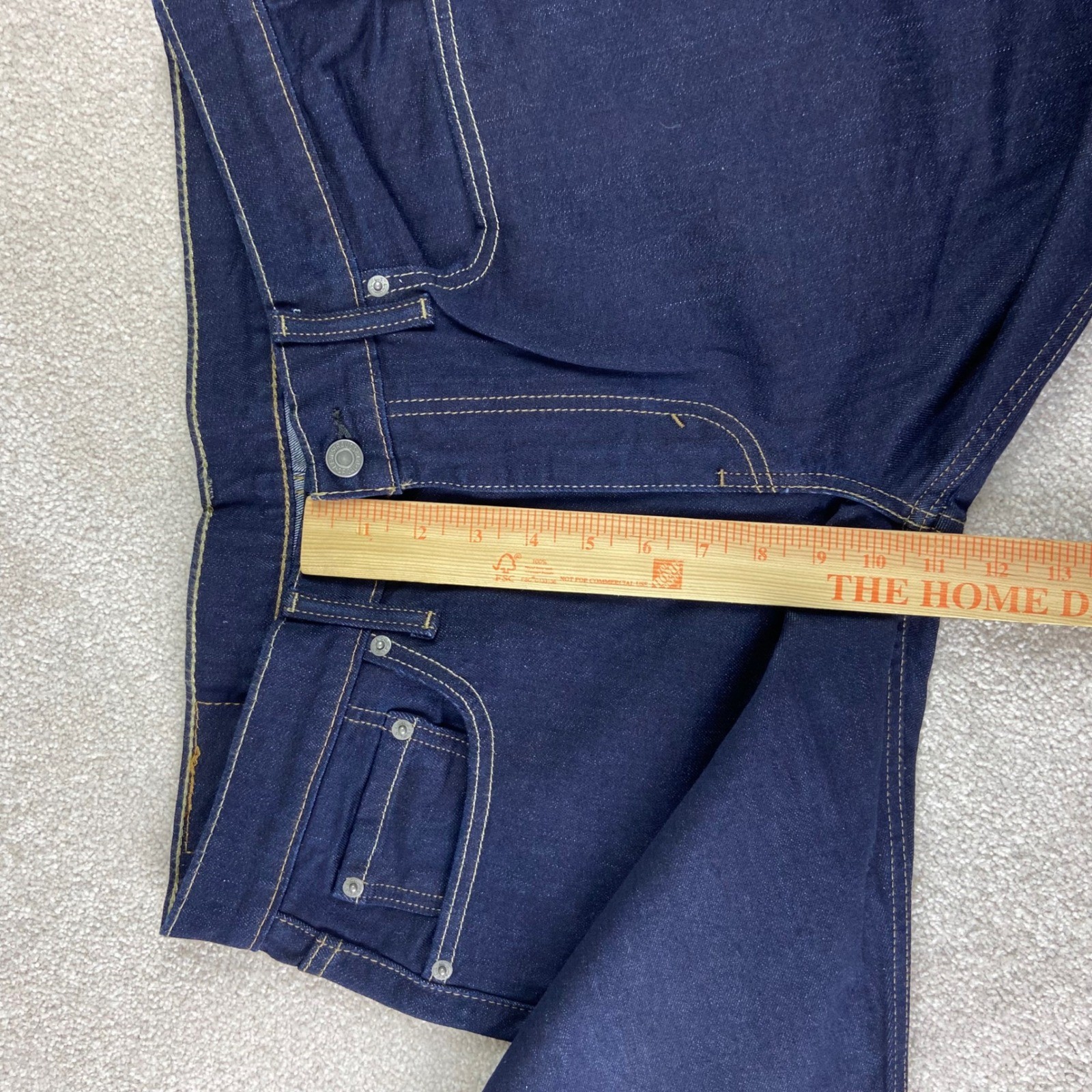 Levi’s 502 Regular Taper Mens 33×32 (Fits35x31) Dark Blue Stretch Denim Jeans
