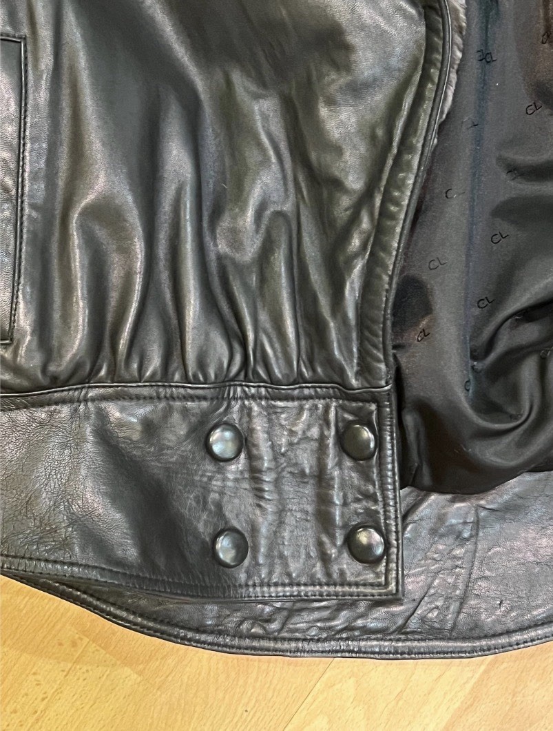80s Carole little leather jacket with leopard print fur /Mob Wife /size: Medium/