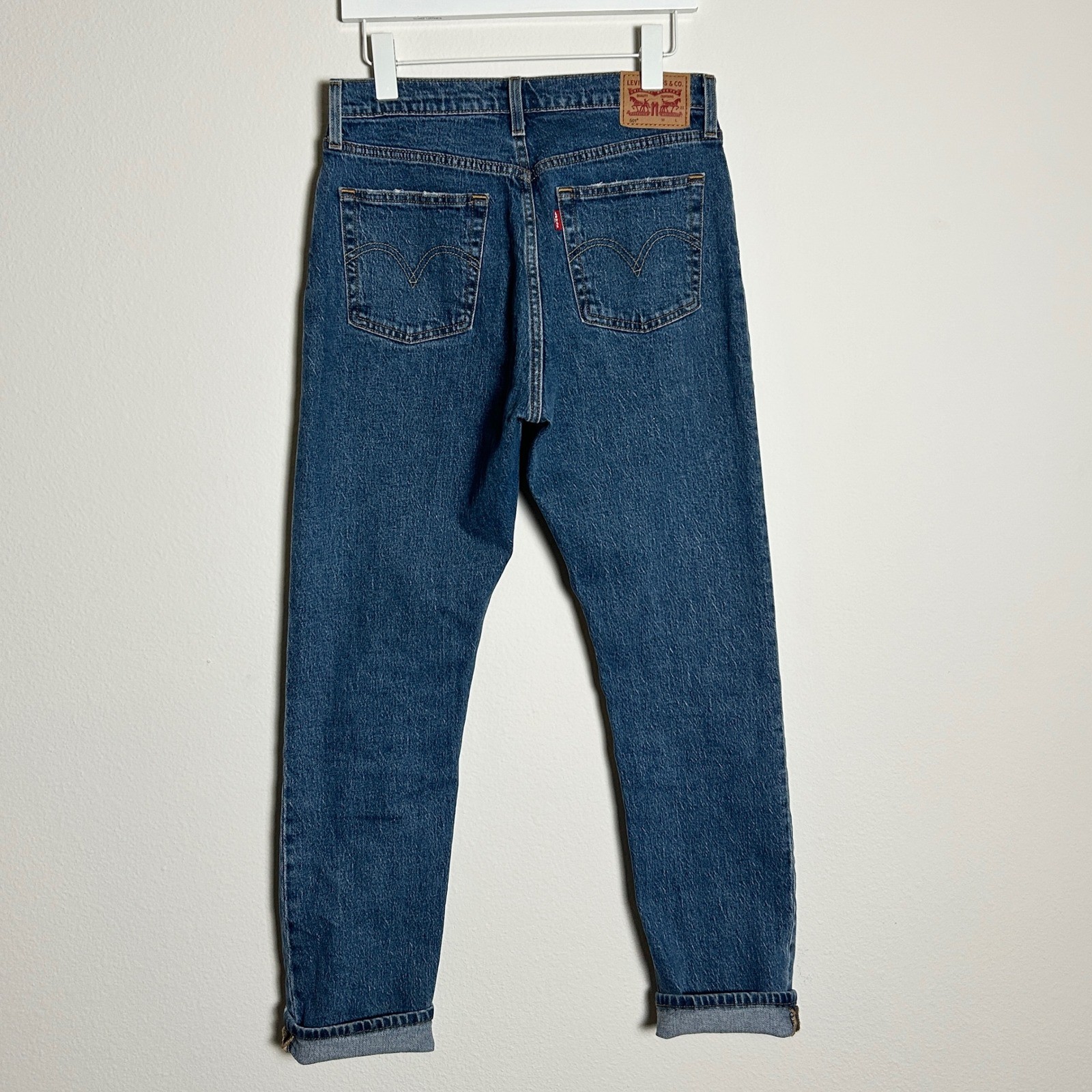 Levis 501 Original High Rise Straight Leg Blue Jeans Womens 29×30 12501-0366