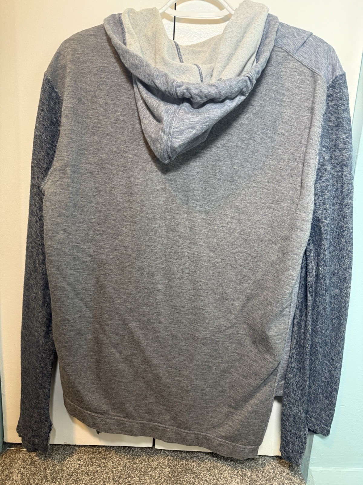 Comme des Garcons Homme Plus Zip Up Hoodie Blue Gray Cotton Wool Raglan M 2015