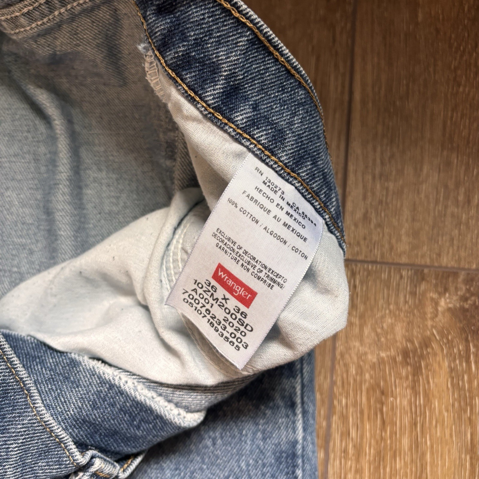 Wrangler Authentics Classic Regular Fit Jeans 36×31 Stone Wash Blue Denim Men’s