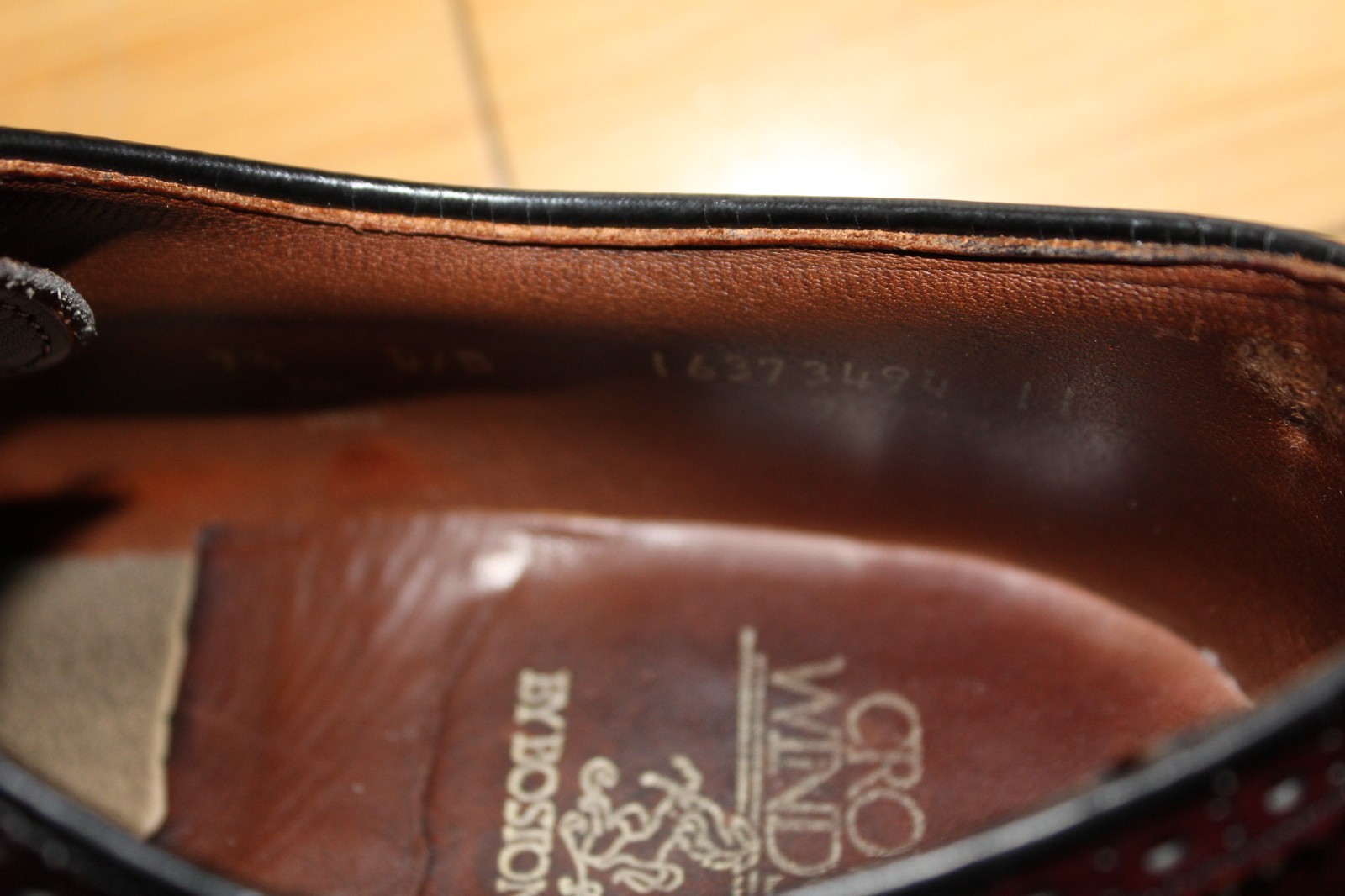 Vtg Bostonian Crown Windsor 9.5 D Leather Wingtip Oxford Dress Shoes Land Laster