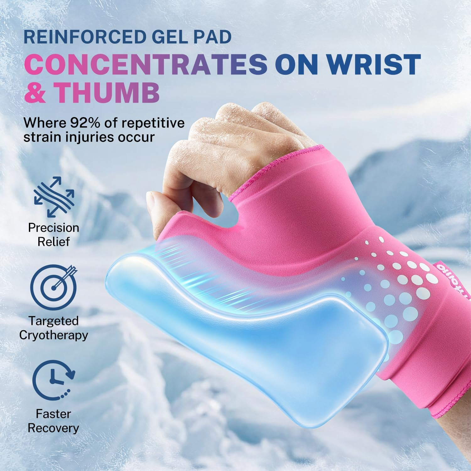 Thumb & Wrist Ice Pack Wrap Reusable Hot Cold Therapy Support Pain Relief