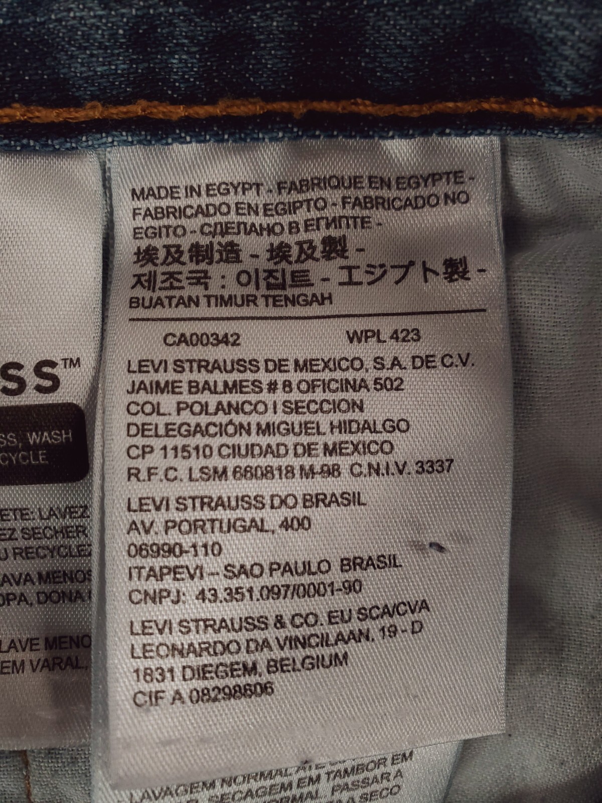 Levis 559 Jeans Mens 36×34 Blue Relaxed Straight Medium Wash Work Pants