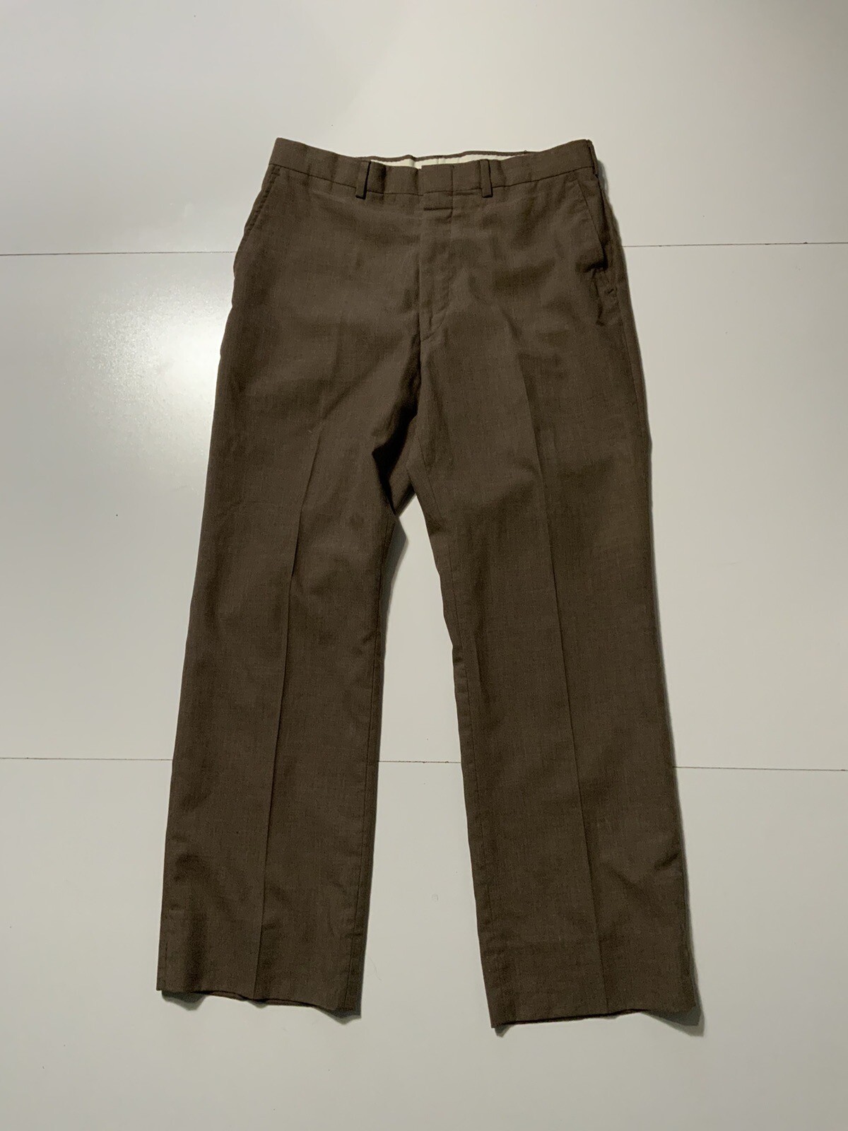 Vintage TJW By Mervyn’s Pleated Flare Polyester Worsted Wool Dress Pants Sz. 33M