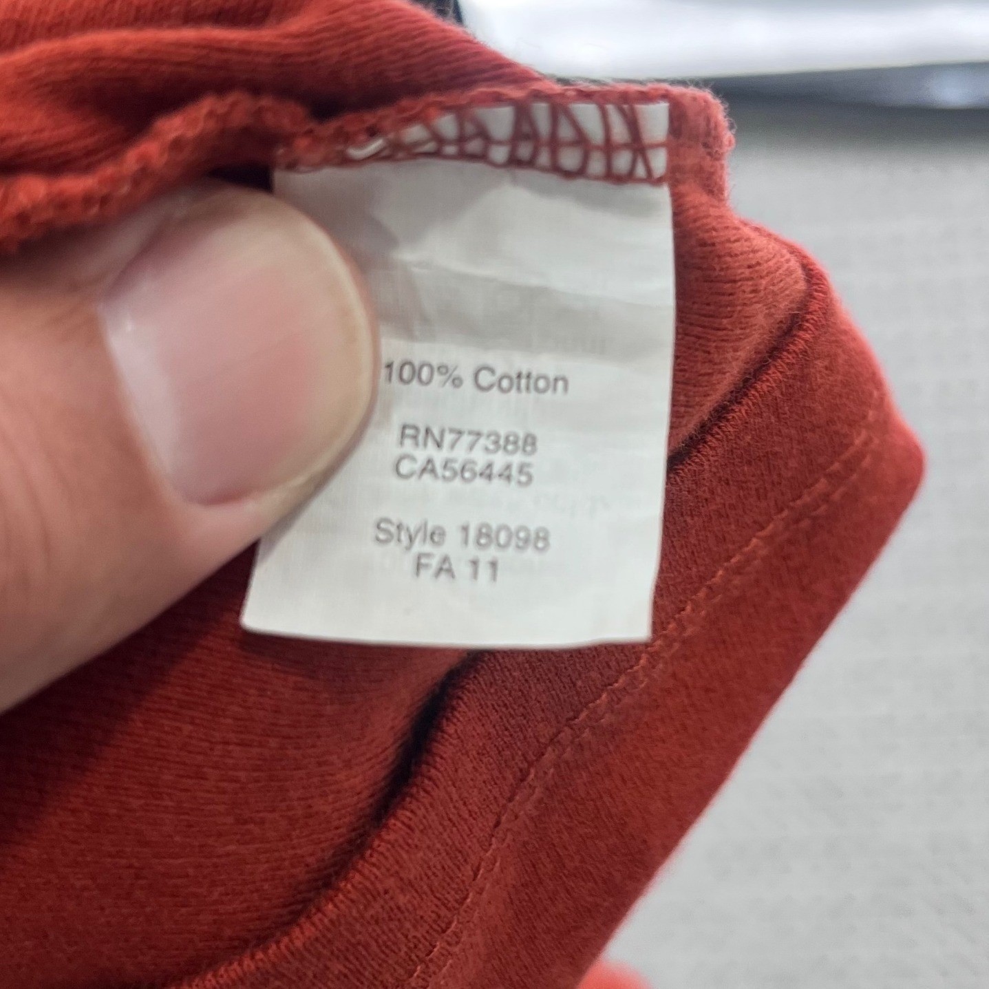J.Crew Perfect Fit Tee Womens Large Red Long Sleeve Cotton Crew Neck Casual
