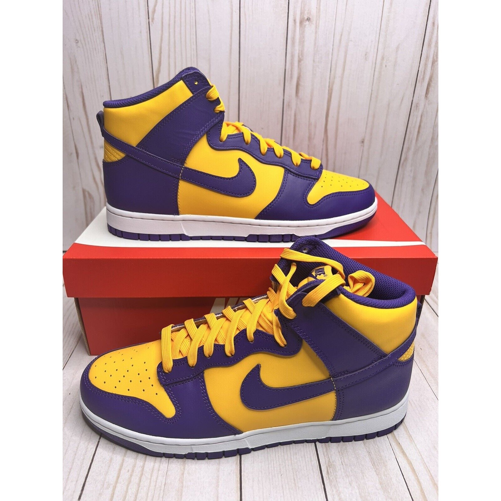 Nike Dunk High Retro Lakers Mens Size 10.5 DD1399 500 Court Purple Gold