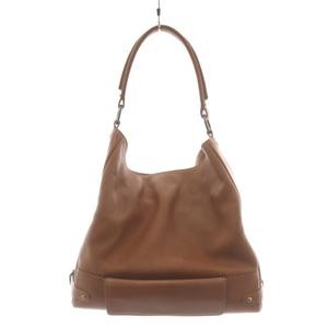Ginza Kanematsu Leather Shoulder Bag Brown AB 11×5.1in Vintage Condition