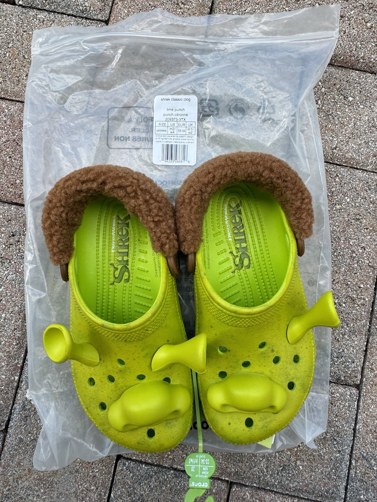Crocs Shrek Size Men 2-women 4-Shrek Crocs Sz W4-M2 -crocs Shrek Women 4