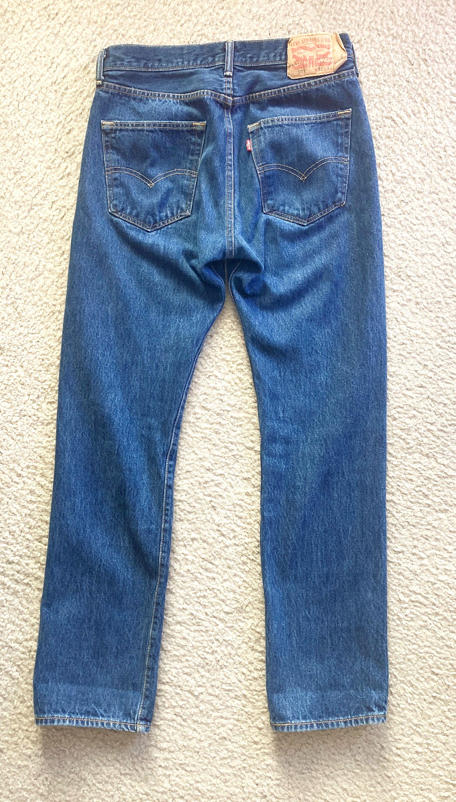 Levis 501 Jeans Men Size 32×30 Denim Blue Straight Leg Button Fly