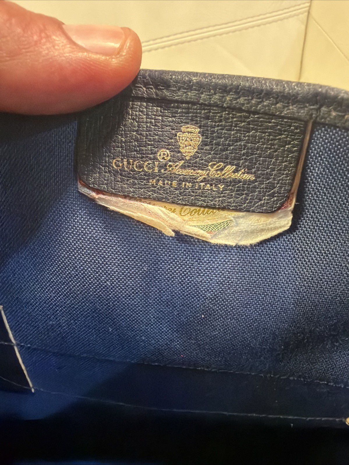 Gucci Tote Shoulder Bag Coated Canvas Gray Navy GG Pattern Accessories Collectio