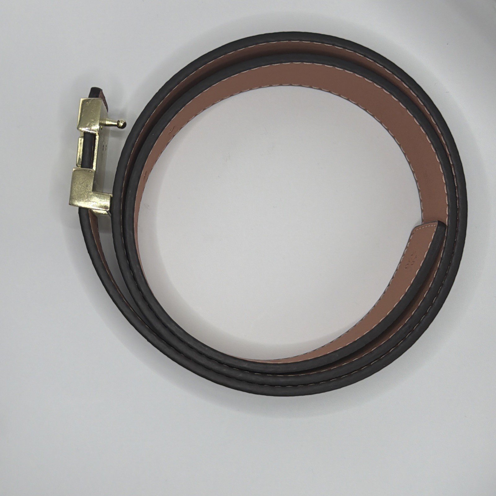 Louis Vuitton Brown Men’s Check Pattern Belt – Size Fits 32-36″ Waist