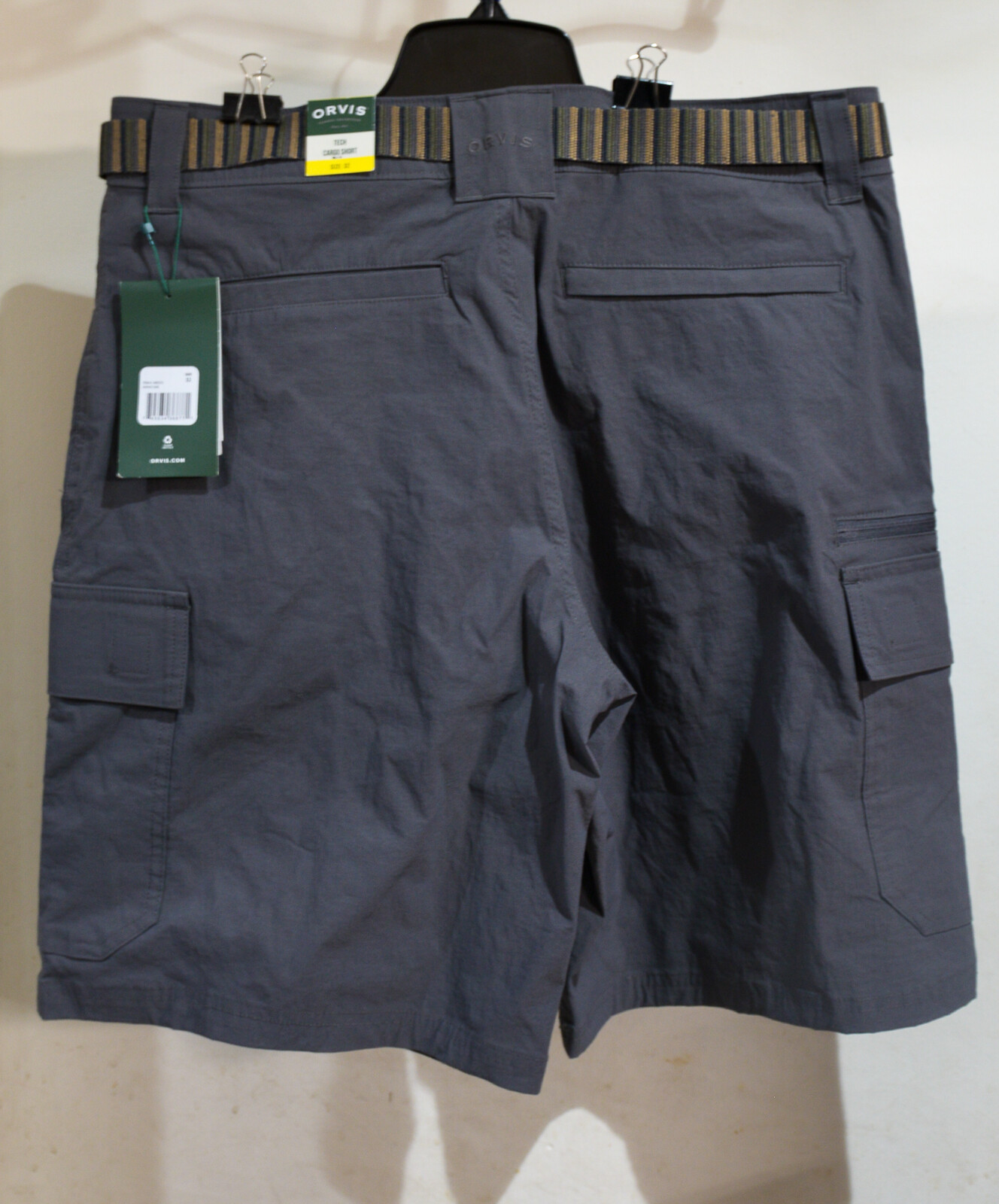 Men’s Orvis Tech Cargo Shorts TAN GRAY GREEN select size 32 34 36 38 40