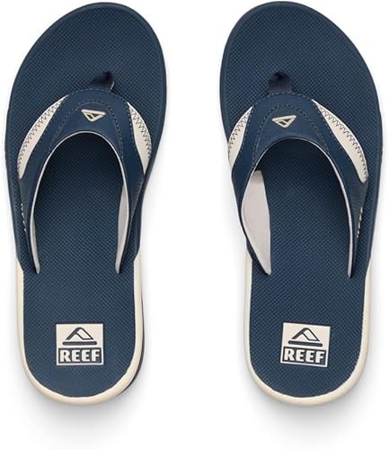 Man Reef Fanning Heel Air Cushioning Flip Flop Sandal CJ9043 Navy/Oat Brand New