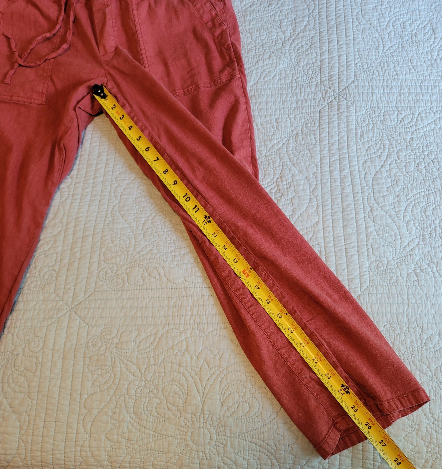 Kut From The Kloth Womans Paper Bag Pants/ Full Length/Size L/Dusty Pearl Pink