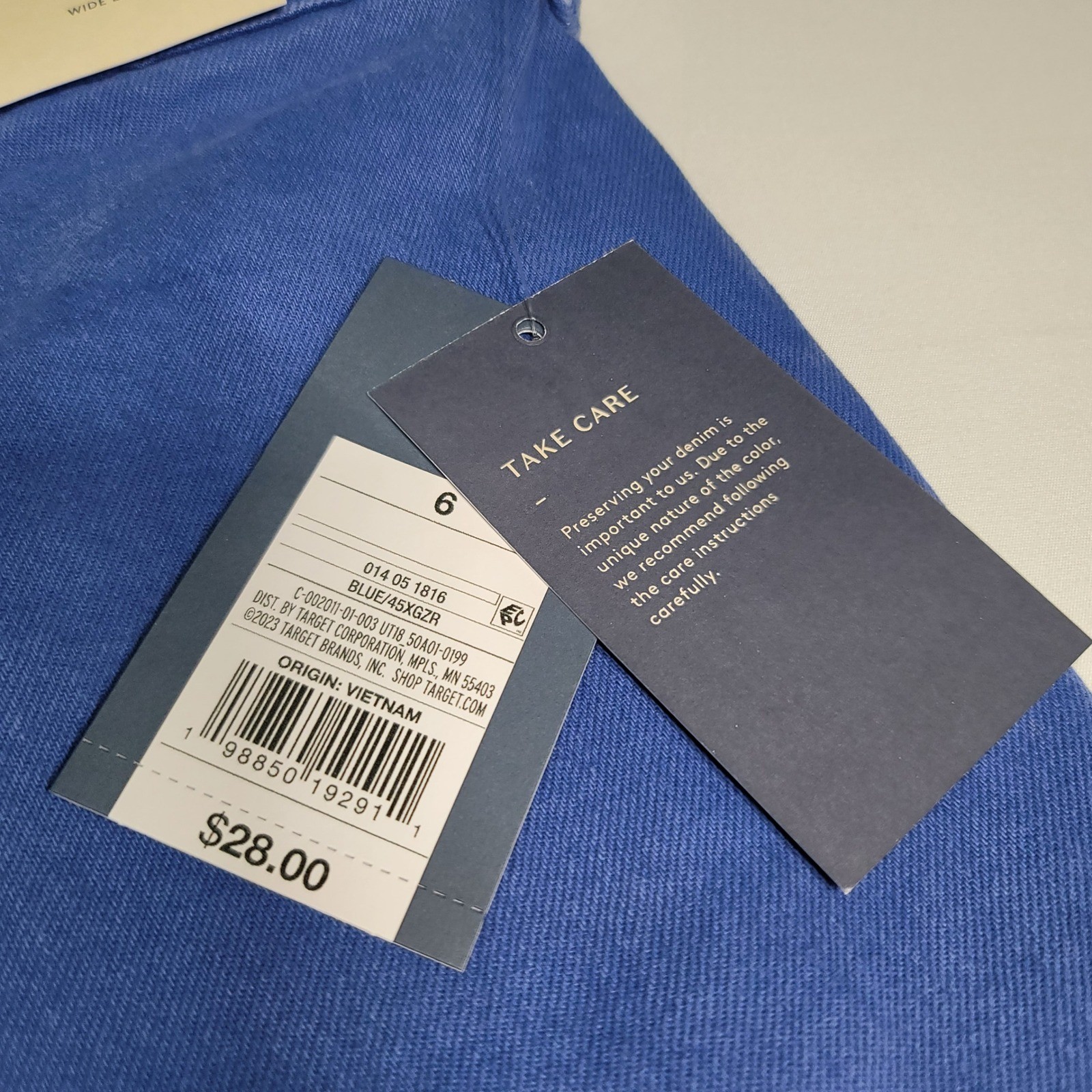 Universal Thread Womens Sailor Wide Leg High Rise Blue Jeans Size 6 45XGZR