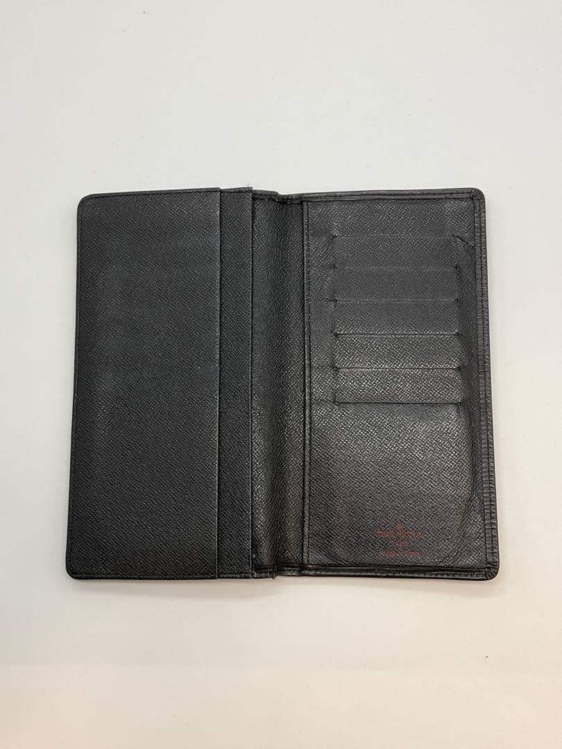 LOUIS VUITTON Epi Bi Fold Long Wallet Men s Black No Coin