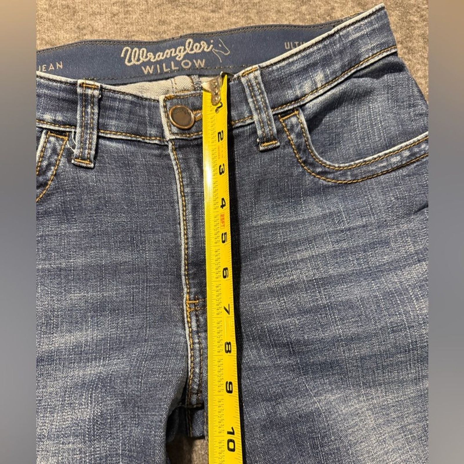 Wrangler Willow Ultimate Riding Jean women 7×34 (fit 30×32.5) blue Mid Rise