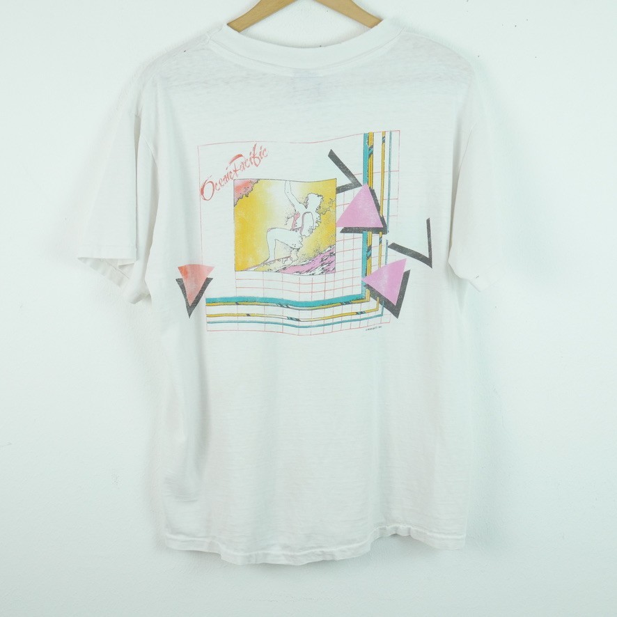 Vintage Ocean Pacific Large T Shirt 80s OP Surf Single Stitch Thrashed Thin Worn