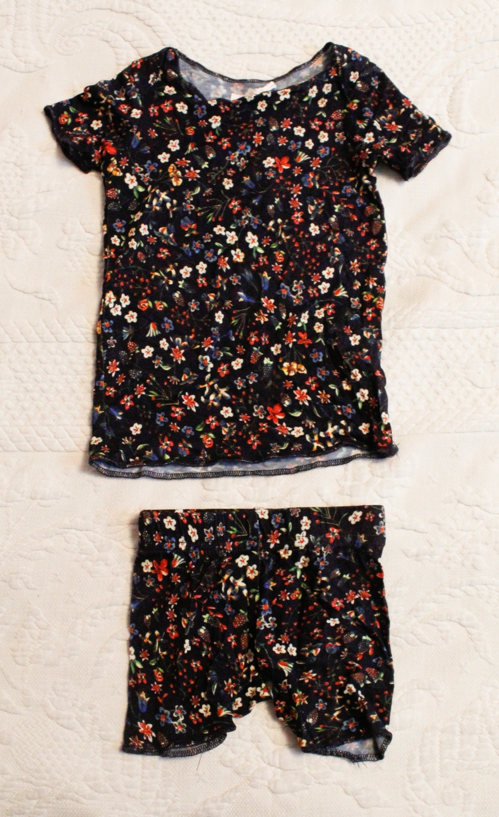 Delicat Baby’s Black Floral Print Short Biker Set JL3 Black Size 6-9 Months NWT