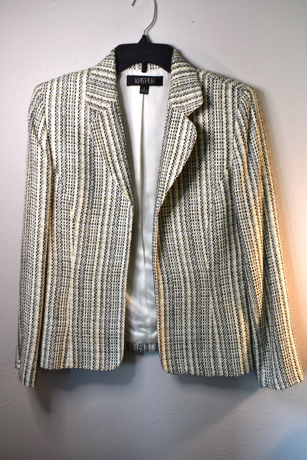 Kasper Tweed Blazer, Tailored, Fully Lined, Size 6
