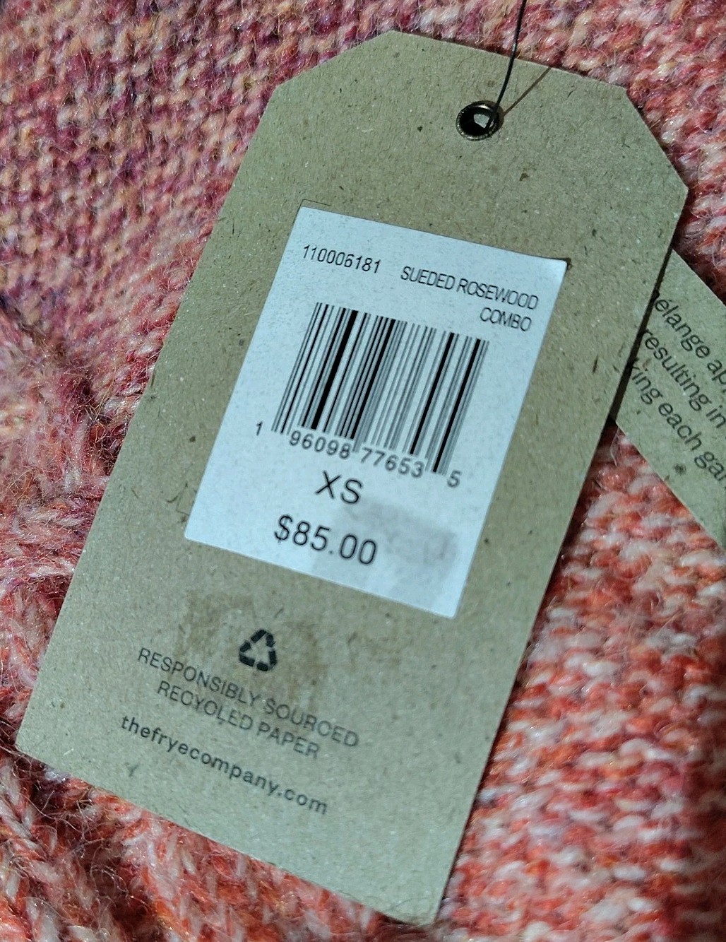 Frye & Co Women’s XS Wool Blend Ombre Cableknit Western Fringe Sweater MSRP $85