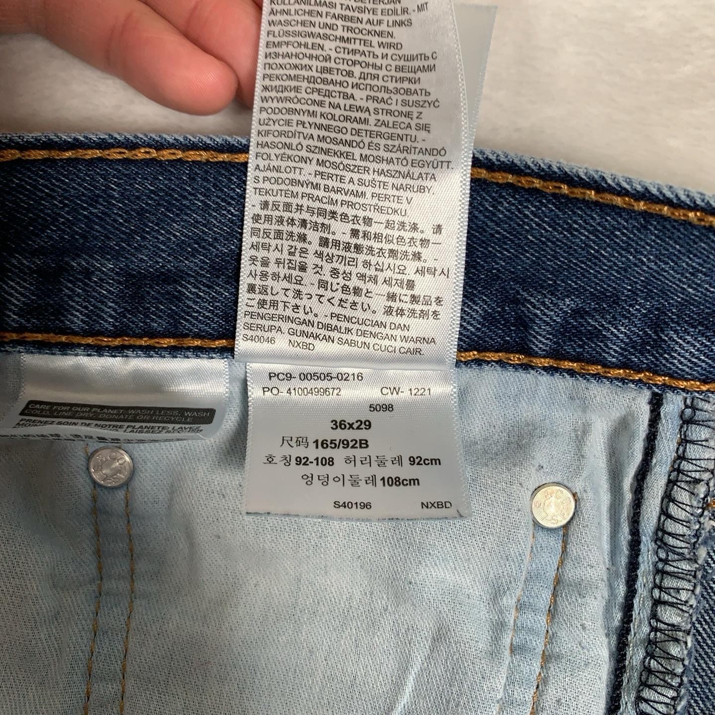 Levis 505 Regular Jeans Mens 36×29 Blue Medium Wash Straight Denim Cotton