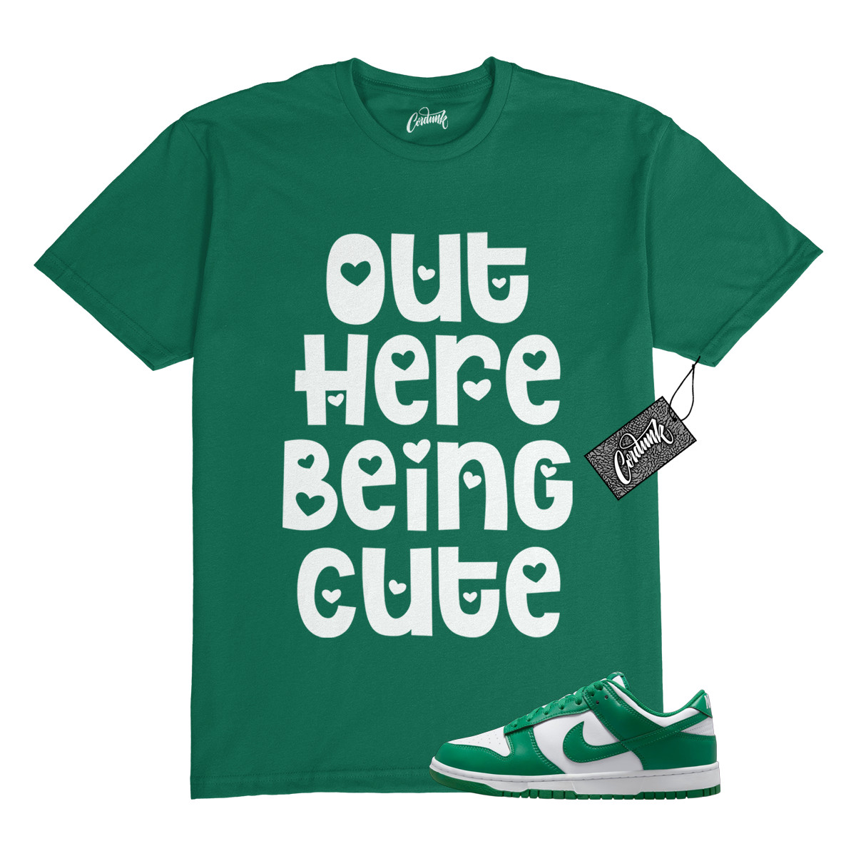 Dunk Malachite Green White Low T Shirt Match OHBC