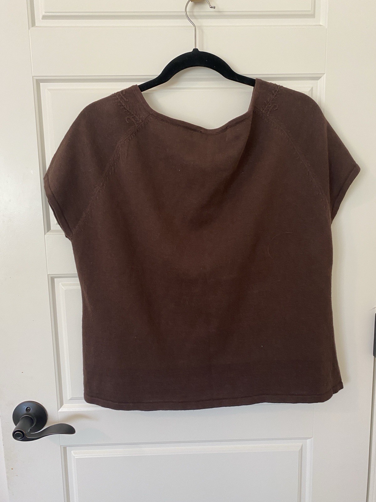Norton Mcnaughton Women’s Petite Brown Sweater Short Sleeve “Trinidad”NWT