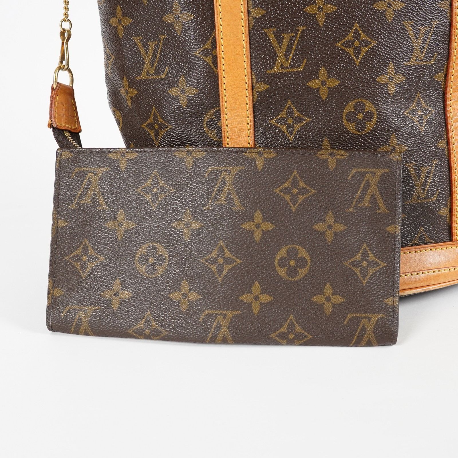 Louis Vuitton Monogram Bucket GM M42236 Tote Bag Brown w/Pouch Used 07E072420019