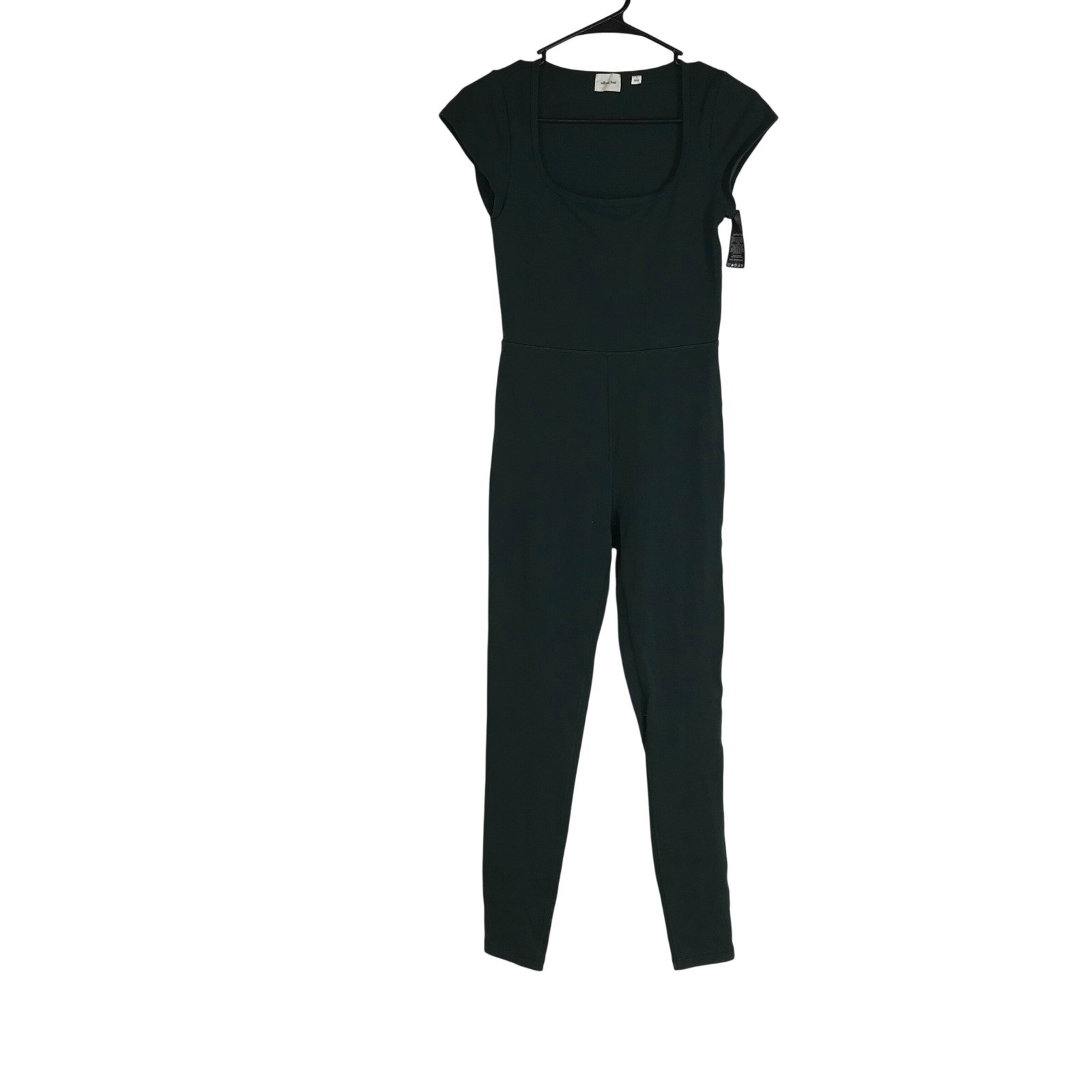 Wilfred Free Black Short Sleeve Scoop Neck Jumpsuit Athleisure Size S