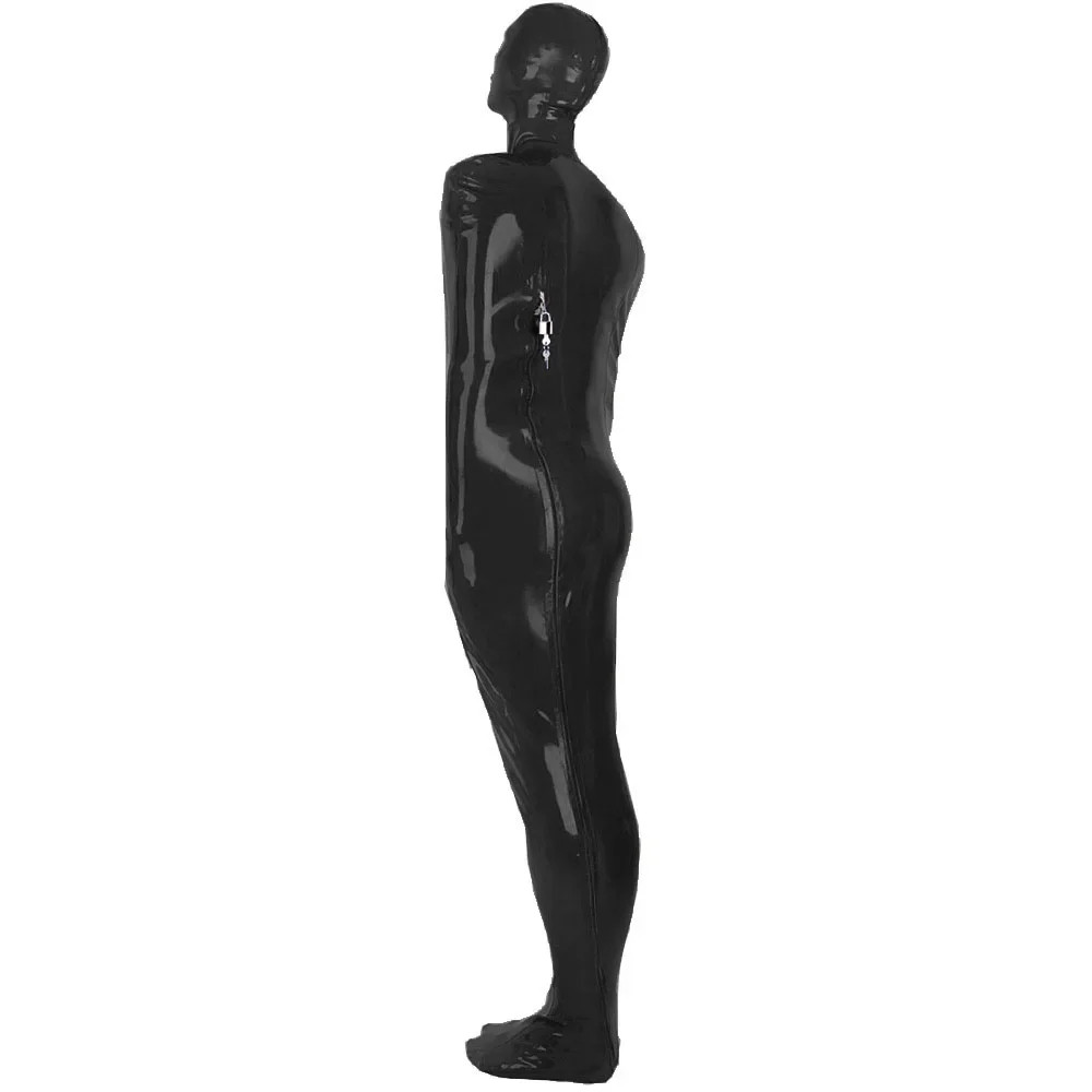 Glossy Leather PVC Full Body Bodysuit Unisex Wear Jumpsuit Back Zipper Catsuit