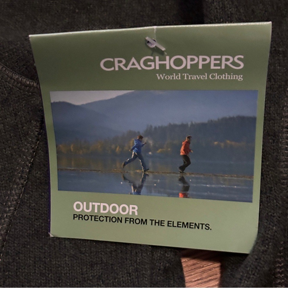 Craghoppers Mens Risor HZ Half Zip Fleece Dark Cedar Marl – UK Small NWT