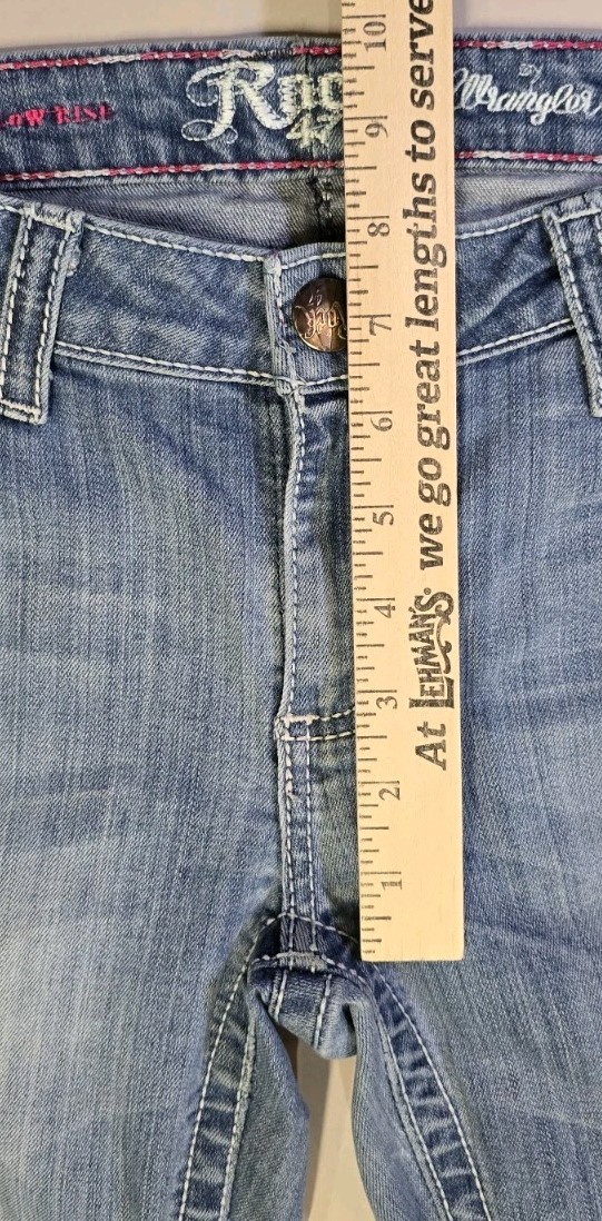 Rock 47 Wrangler Womens Jeans 27×36 Fits 29×36 Low Rise Boot Cut WJX70DR