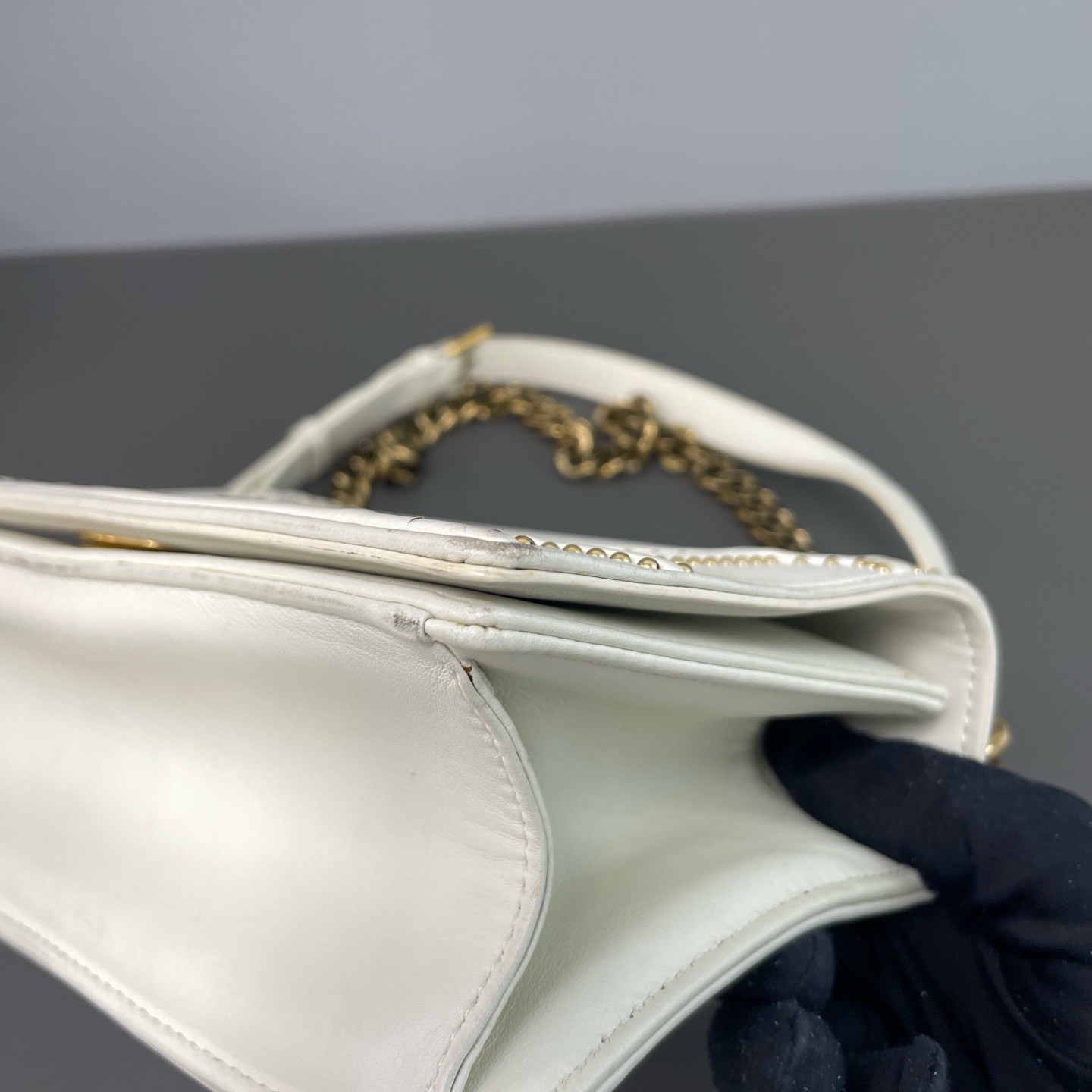 Dior Pre-Owned Authentic Chain Bag White 21.5*12.5*7 Free Tracked Shipping