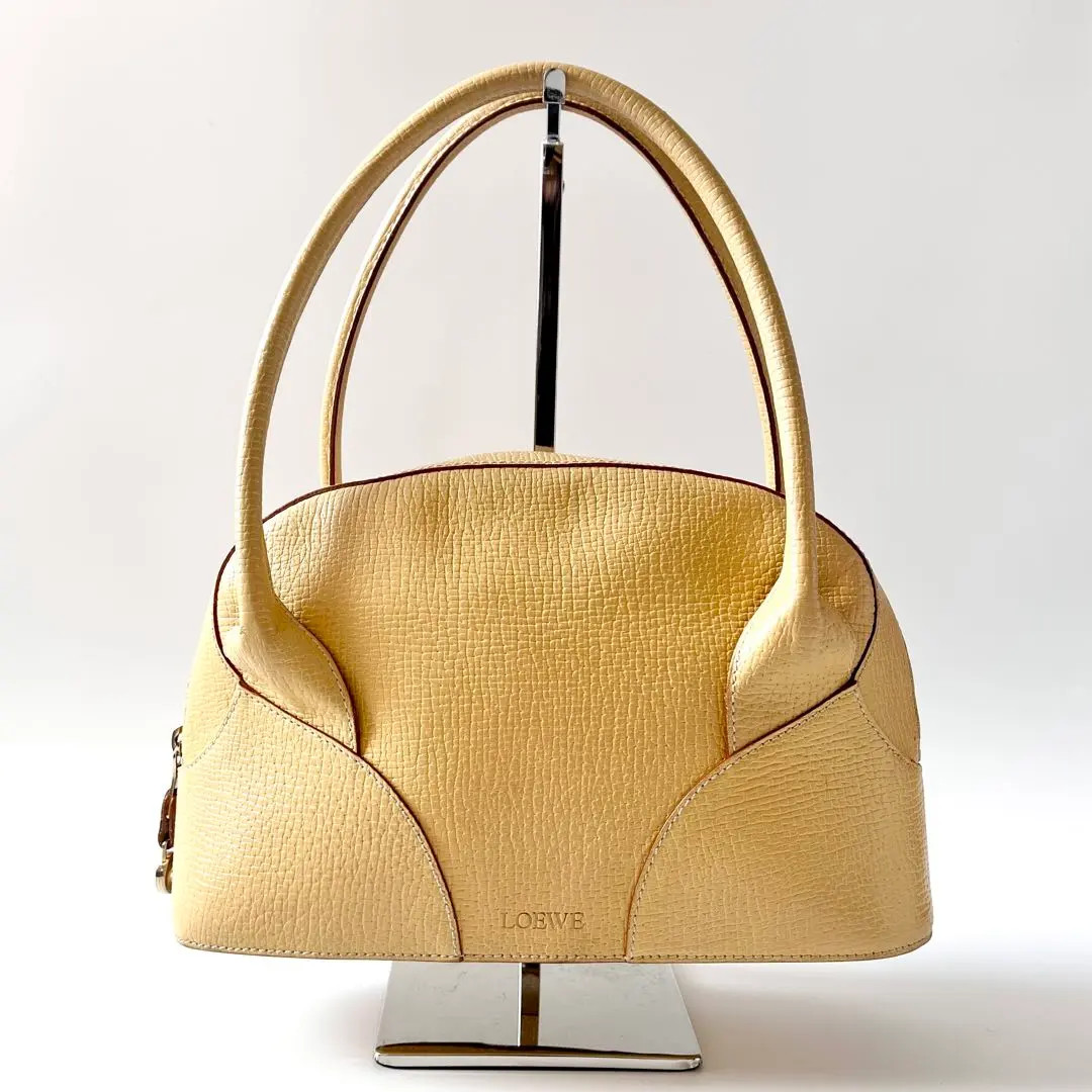 Loewe Brown Leather Handbag Timeless Designer Luxury Carryall Style JP