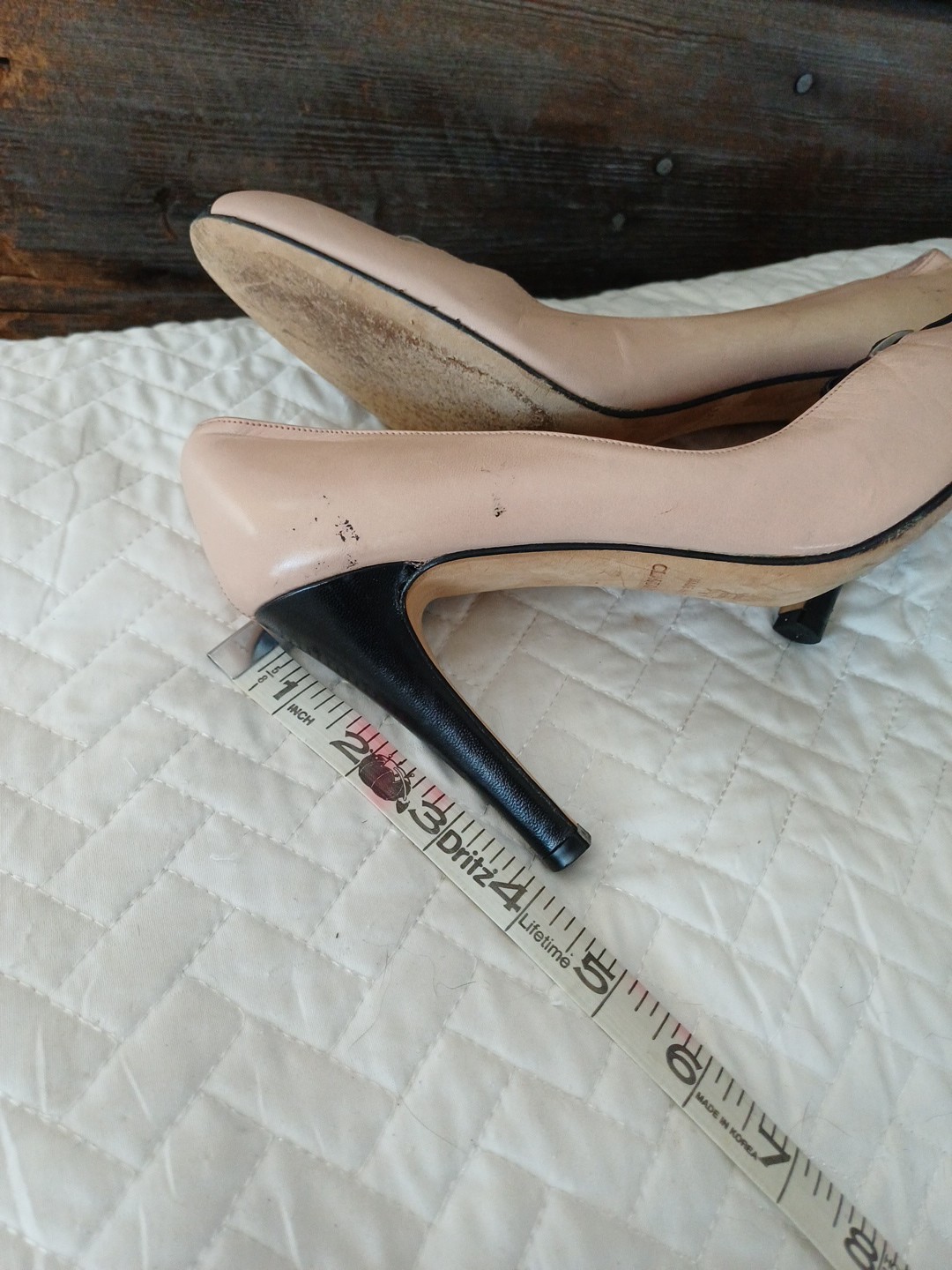 CLAUDIA CIUTI Black & Nude Pointed Toe Heels Pumps Size 7