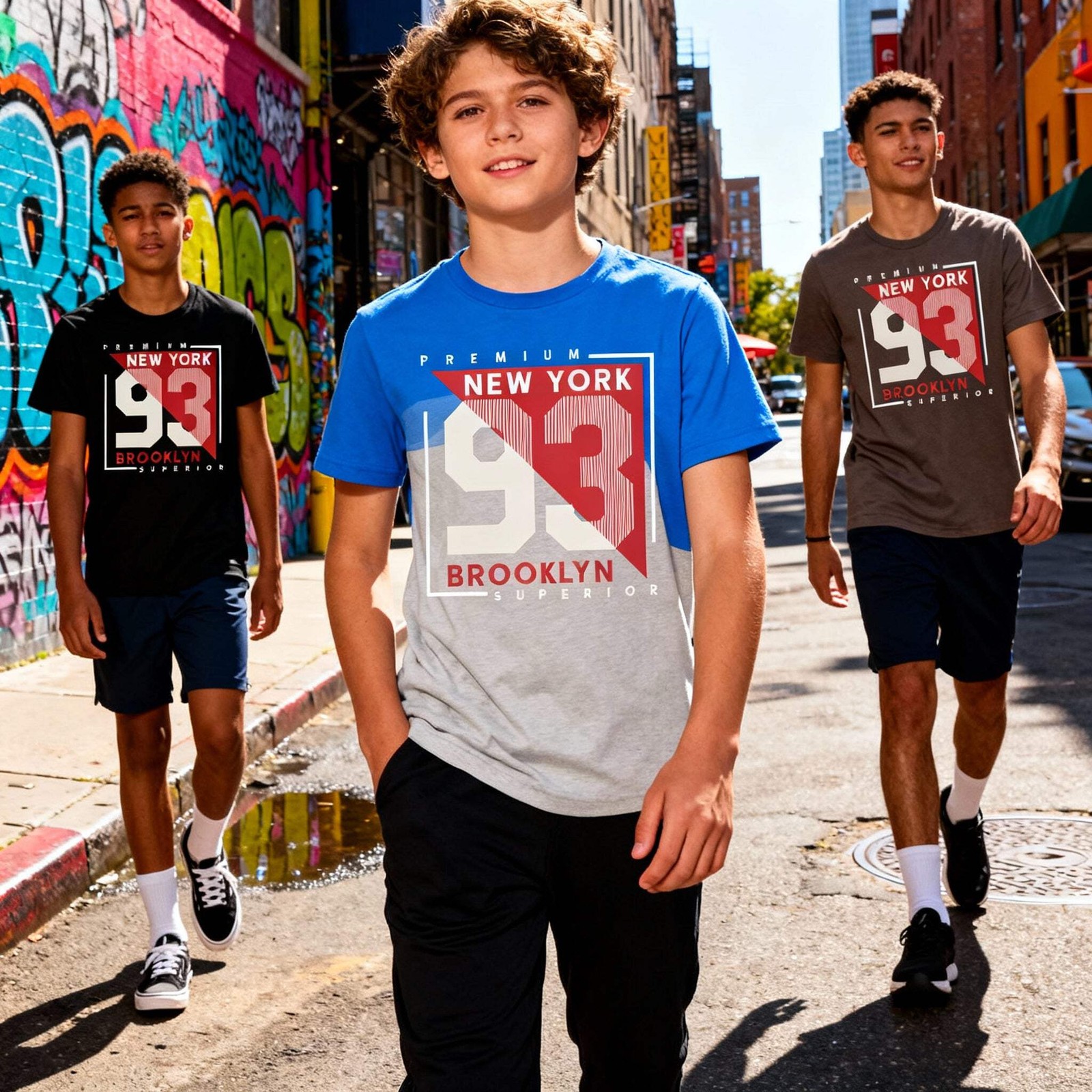 Premium New York 93 Graphic T Shirt With Brooklyn Superior Text Unisex Short Sle