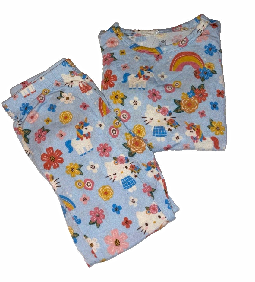 Posh Peanut Hello Kitty Bamboo 2pc Pajama Set Long Sleeve Snug Fit 3T-4T