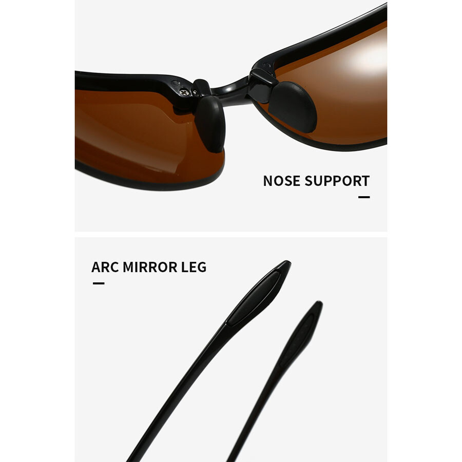 Men Oval Classic Sunglasses Retro Half Frame Outdoor Driving Riding Glasses New
